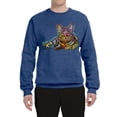 thumbnail image 3 of First We Still Your Heart Then Your Bed | Funny Neon Colorful Cat | Dean Russo Art Animal Lover Unisex Crewneck Sweatshirt, Vintage Heather Blue, 3X-Large, 3 of 6