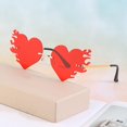 thumbnail image 6 of Womens Girls Sunglasses Rimless Eyeglasses Party Outdoor red, 6 of 8