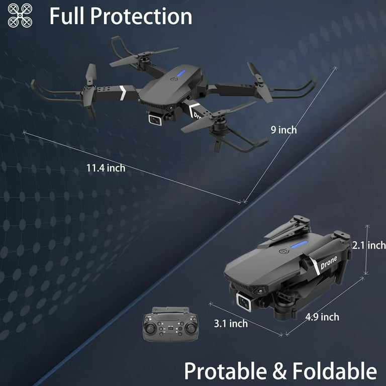 TekDeals New RC Drone With 4K HD Camera WiFi FPV Foldable Quadcopter + 4  Rechargeable Batteries