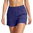 thumbnail image 5 of WAGUTH Athletic Sweat Shorts for Women Elastic Waist Wide Leg Summer Beach Shorts Loose Fit Daily Loungewear Running Shorts,Navy,L, 5 of 7