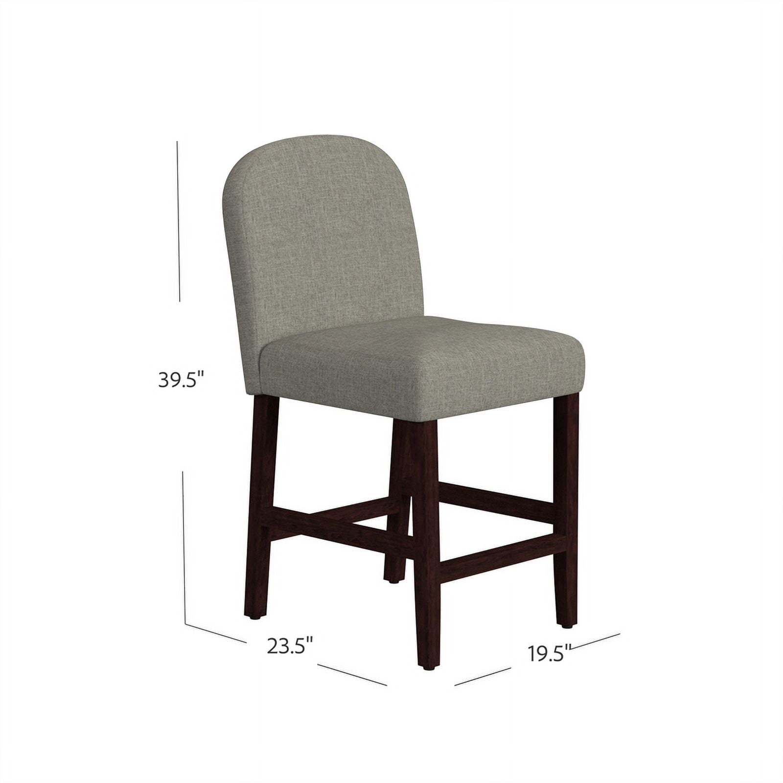 HomePop 27" Indoor Rounded Back Upholstered Counter Stool, Gray