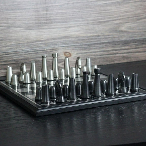 ART DECO Metal Chess Board Set