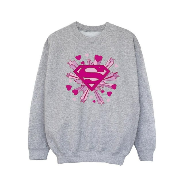 DC Comics Chandail à Logo pour Filles Superman avec Cœurs Roses et Étoiles