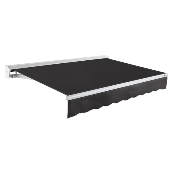 Awntech 20 Ft Destin Manual Heavy Duty Patio Retractable Awning with Protective Hood (240in x 10.38in x 120in), Black