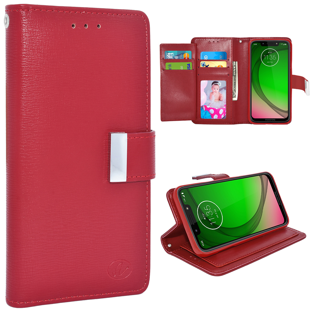 For Motorola Moto G7 Play / XT1952 Double Flap Folio Leather Wallet ...