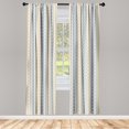 thumbnail image 2 of Ambesonne Vintage 70's Curtains, Curved Stripes Art, Pair of 28"x95", Ecru White Soft Blue, 2 of 4