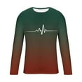 thumbnail image 5 of Fnnxeal Mens Graphic Shirts, Casual Classic Long Sleeve Crew Neck Fall Winter Green Lightweight Shirts for Men Size 3XL, 5 of 5
