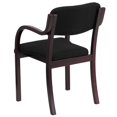 thumbnail image 3 of Scranton Chaise de Réception en Tissu & Co en Noir et Acajou, 3 of 4