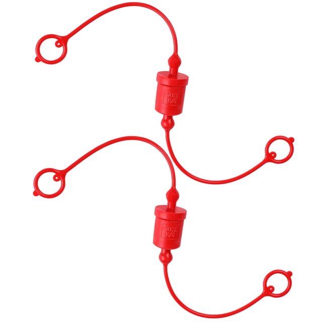 BRIGHTFUFU Red Plastic Hydraulic Dust Caps Set for Decor with Male and Female Caps, Durable and Lightweight