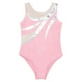 thumbnail image 5 of DPOIS Kid Girls One Piece Ballet Dance Gymnastic Leotard Shiny Unitards Bodysuit Pink 12, 5 of 6