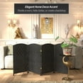 thumbnail image 2 of Red Lantern 3 ft. Short Diamond Weave Fiber Folding Screen - Black - 4 Panel, 2 of 7