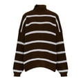 thumbnail image 2 of 2025 Women's Oversized Turtleneck Striped Pullover Sweaters Cowl Neck Long Sleeve Winter Loose Chunky Knit Sweater, 2 of 7