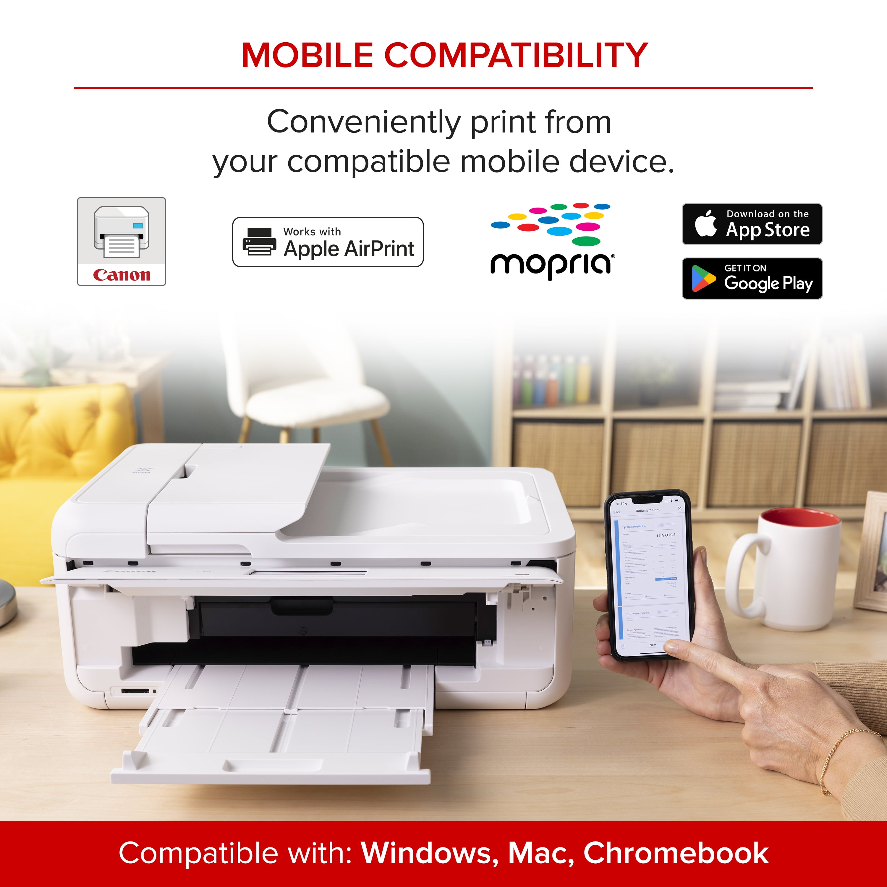 Canon PIXMA TS9521Ca White Wireless Inkjet All-In-One Printer