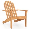 thumbnail image 2 of Costway Outdoor Adirondack  Chair Accent Chair Solid Wood sturdy Patio Garden Furniture Natural, 2 of 8