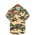 thumbnail image 3 of snilers Men Hawaiian Shirt Casual Button Down Short Sleeve Blouses Stretch Camo Printed Summer Tops, 3 of 5