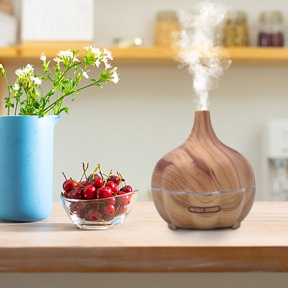 Gcvizuso Essential Oil Diffuser, Aroma Diffuser, Humidifier Mini Home 400ml Aromatherapy Wood Grain Aroma Diffuser
