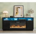 thumbnail image 6 of ANPOO 71" Fluted Fireplace TV Stand for 75/85" TVs with 36" Electric Fireplace, Modern Entertainment Center with LED Light & Power Outlet, Wooden Media Console TV Stand for Living Room, Black, 6 of 9