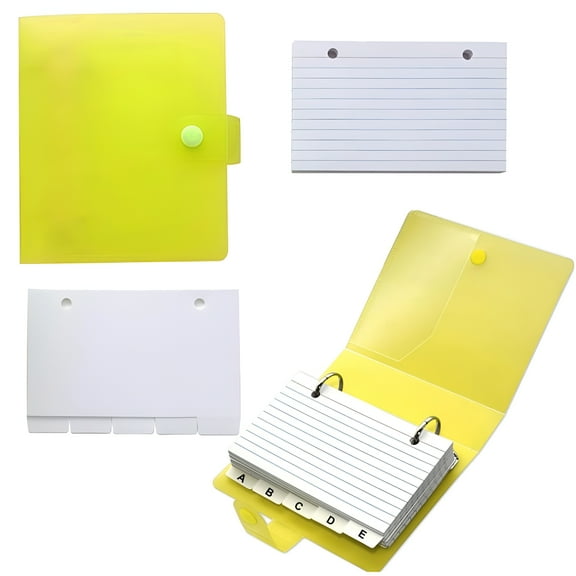 CCOCC Index Card Binder with Dividers,Note Card Holder,3x5 Index Card Holder,Clear Index Card Organizer,Flash Card Holder,Post Index Tabs