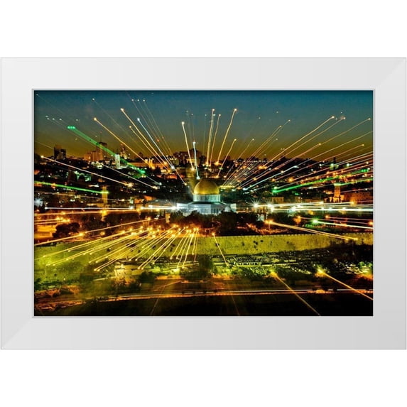 Murdock, Ramona 14x11 White Modern Wood Framed Museum Art Print Titled - Jerusalem Points of Light