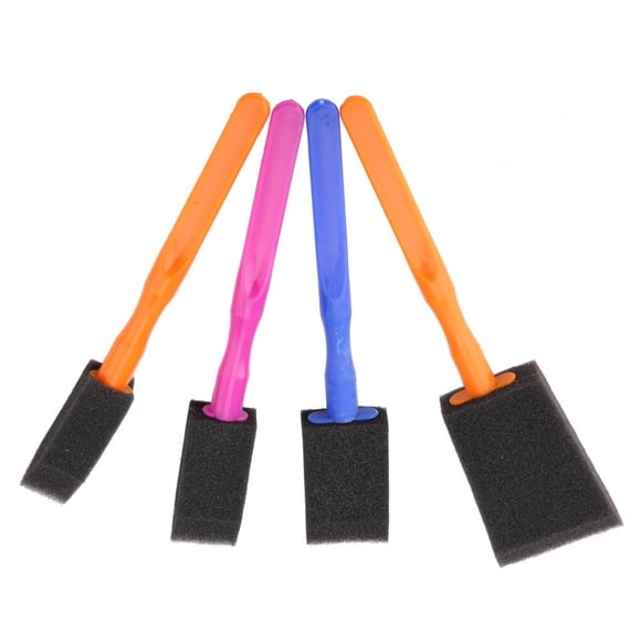 Pincel de esponja para pintar, 4 piezas de pinceles de espuma duraderos con mango de plástico, juego de pinceles de espuma para pintar, respuesta rápida