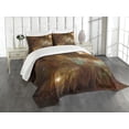 thumbnail image 3 of Ambesonne Constellation Quilted Bedspread Set 3 Pcs, Nebula Infinity, Queen Size, Pale Coffee Mint Green, 3 of 5