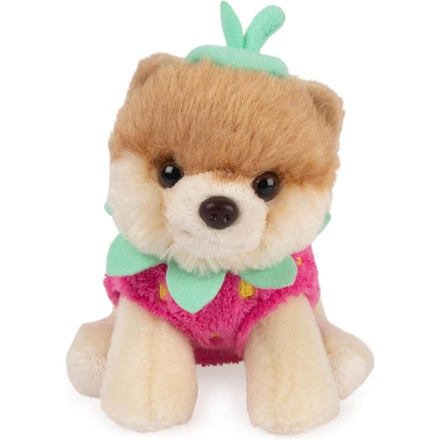 El perro más lindo del mundo: Pomerania de peluche con fresa, para niños de 1 a 5 años.