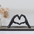 thumbnail image 4 of Adorno de Gesto de Corazón de Amor Escultura Decoración Artesanal Figura Coleccionable Negro Sunnimix, 4 of 8