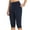 Navy, variant on fartey Capri Pants for Women Casual Summer Solid Color Yoga Cropped Pants With Pockets High Waisted Slim Capris Lightweight Soft Stretch Workout Gym 3/4 Pants
