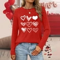 thumbnail image 2 of Valentine Shirt Women Love Heart Graphic Tops Shirts Graphic Shirt Pullover Long Sleeve Ladies Clothing, 2 of 4