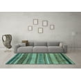 thumbnail image 3 of Ahgly Company Indoor Round Abstract Light Blue Modern Area Rugs, 6' Round, 3 of 4