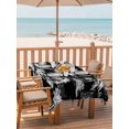 thumbnail image 2 of Outdoor Tablecloth with Umbrella Hole for Patio/Picnic/Party/Camping, Vintage Palm Trees Waterproof Table Cloth Rectangle Table Cover Washable, Summer Tropical Plants Black (54"x 80"), 2 of 9