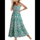 thumbnail image 1 of Vestido de Verano Informal Bohemio para Mujer, Sin Mangas, Estampado, , Escalonado, para Playa, 2025 Verde L, 1 of 5