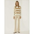 thumbnail image 2 of Striped Knitwear Sweater with Button Collar, 2 of 5