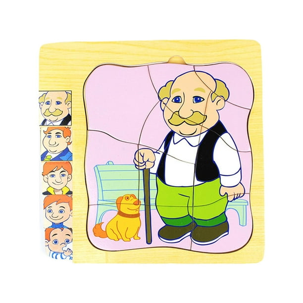 Rompecabezas de madera para niños pequeños, preescolar, educativo y de aprendizaje. Hombres