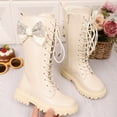 thumbnail image 5 of REDARER Girls Knee High Boots, Leather Boots with Bow Decor, Comfortable Flat Sole Soft Booties for Casual Everyday Wear,Size:4-4.5 Years, 5 of 9