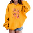 thumbnail image 2 of Girls Yellow Teddy Bear & Hearts Love Hoodie, Oversized Fleece Pullover, Cute Graphic Sweatshirt for Kids,Size 7 T, 2 of 8