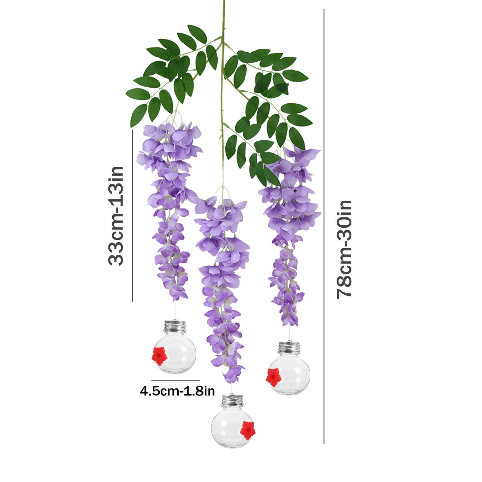 TTJ Squirrel Proof Bird Feeders Bird Feeder Pole Humming Bird Feeder Faux Wisteria Flower Wisteria Long Branch Bird Feeder