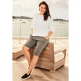 thumbnail image 5 of Roaman's Women's Plus Size Soft Knit Bermuda Short Pull On Elastic Waist, 5 of 5