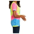 thumbnail image 6 of Mafoose Women's Tie-Dye V-Neck Cotton T-Shirt Neon Rainbow X-Small, 6 of 6