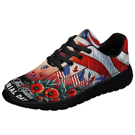 

Memorial Day US Veteran Honor The Fallen Shoes Sneakers Black Size 4.5