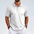 thumbnail image 6 of Hsovts Men's Polo Shirts Moisture Wicking Raglan Men's Shirts Short Sleeve Color Block Soft Breathable Mens Golf Polo Shirts White L, 6 of 7