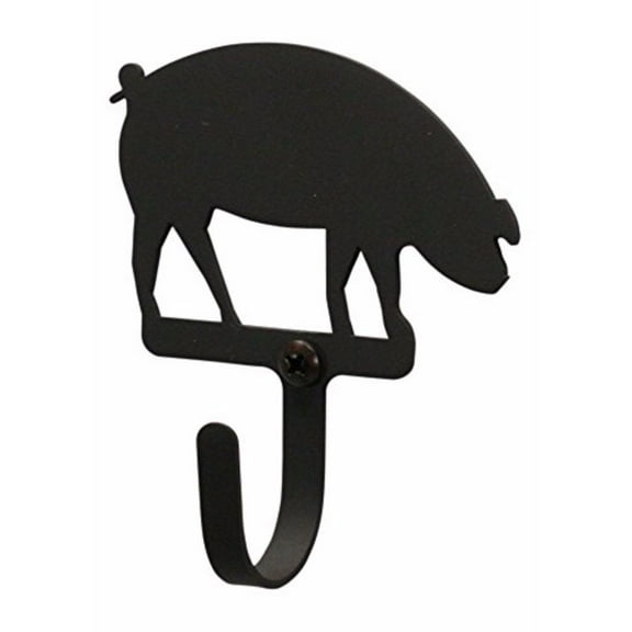 Village Wrought Iron WH-11-XS Pig Wall Hook Extra Small - Black