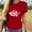 A Short Sleeve Red, variant on Ichuanyi Womens Shirts , Women Short Sleeves O-neck Heart-shaped Print Casual Tops Blouse T-shirt