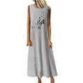 thumbnail image 2 of Fankiway Robes de Mode pour Femmes Été Décontracté Col Rond Sans Manches avec Poches Robe Longue de Plage Vacances Robes d'Été pour Femmes Grande Taille, 2 of 4