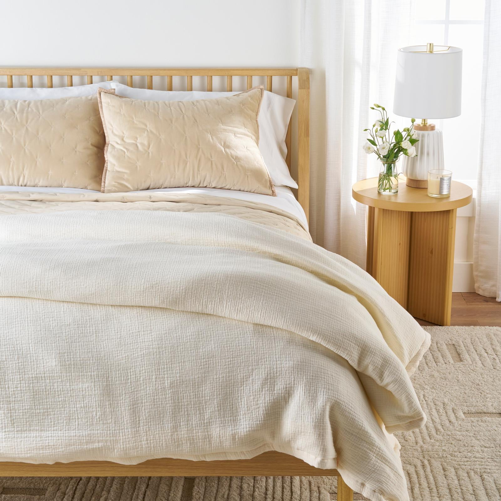 Better Homes & Gardens King Comforter Set, All-Season, 3-Piece, Cream Gauze