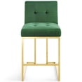 thumbnail image 4 of Modway Privy Gold Stainless Steel Performance Velvet Counter Stool in Gold Emerald, 4 of 8