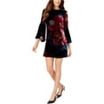 thumbnail image 1 of Trina Turk Vestido recto de terciopelo para mujer, Negro, 8, 1 of 1