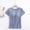 Blue, variant on Women Built-in Bra T Shirt Top Short Sleeve Round Neck Basic Tees Casual Fitted Going Out Tops Blue M