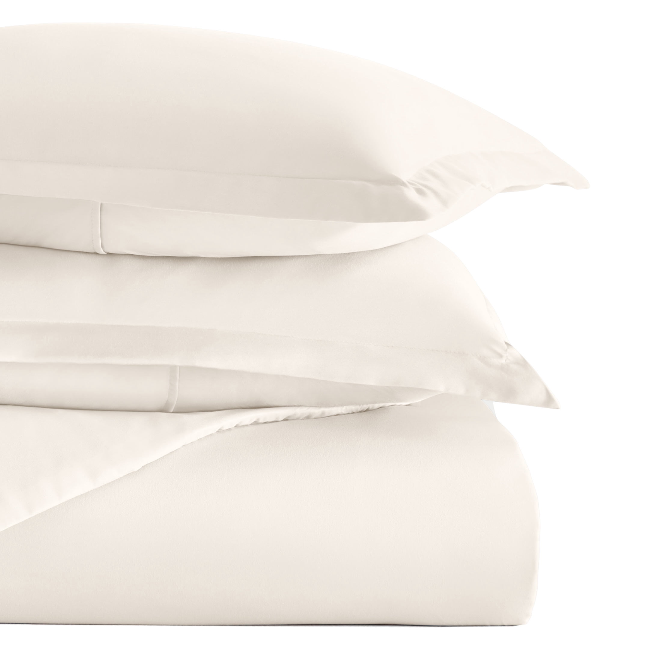 Noble Linens 2-Piece Ivory Duvet Cover Set, Twin/Twin XL