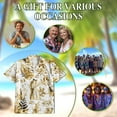 thumbnail image 6 of Netecom Wedding Engraved Hawaiian Shirt for Men, Tropical Style, Button Down Summer Beach Short Sleeve, S-5XL, 6 of 6